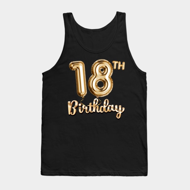 18th Birthday Gifts - Party Balloons Gold Tank Top by BetterManufaktur